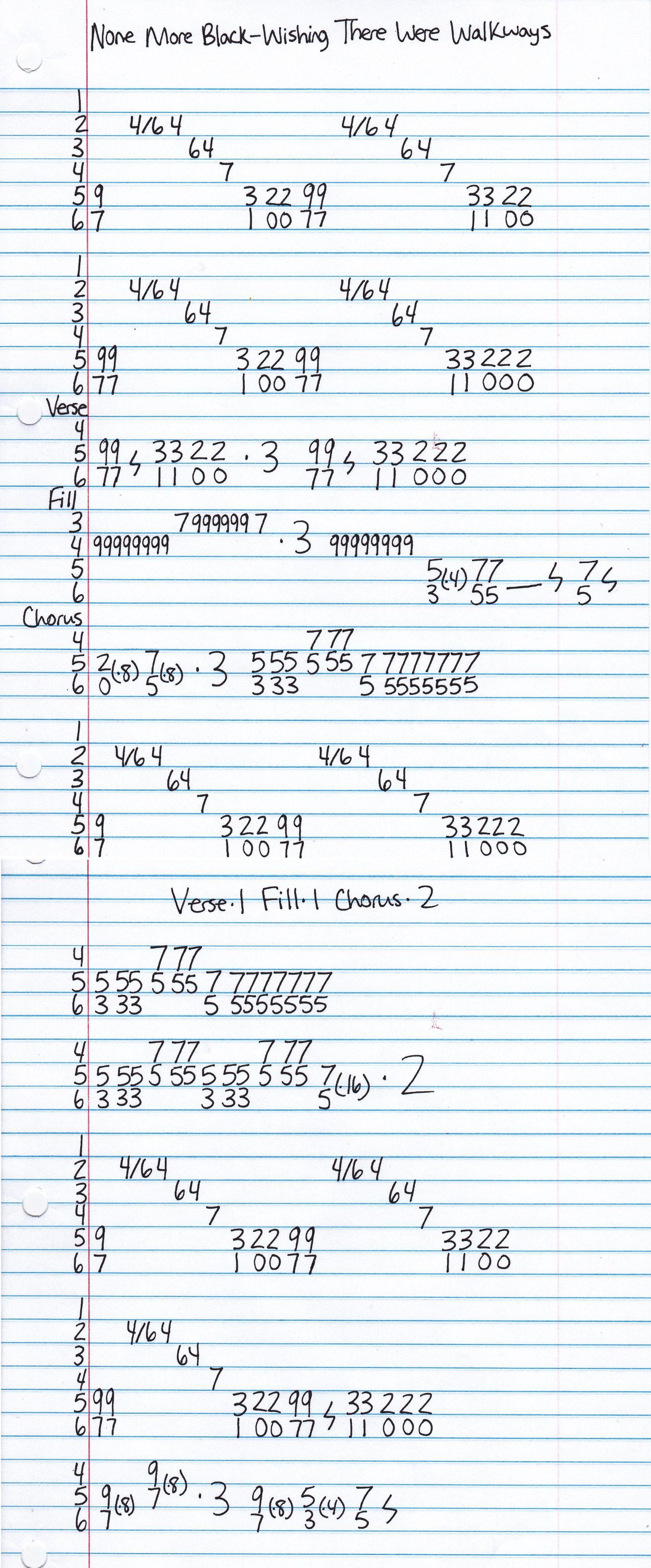 High quality guitar tab for Wishing There Were Walkways by None More Black off of the album File Under Black. ***Complete and accurate guitar tab!***